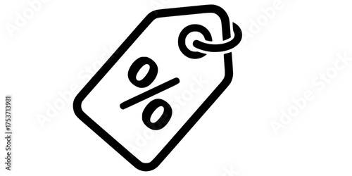 Price Tag with Percentage Symbol Flat Vector for E-commerce Sale	