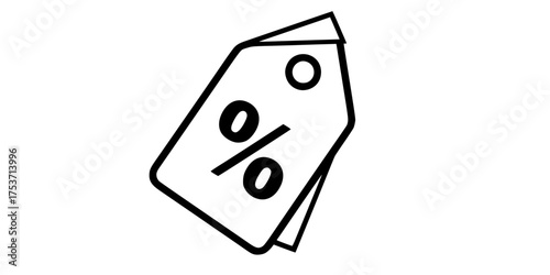 Price Tag with Percentage Symbol Flat Vector for E-commerce Sale	