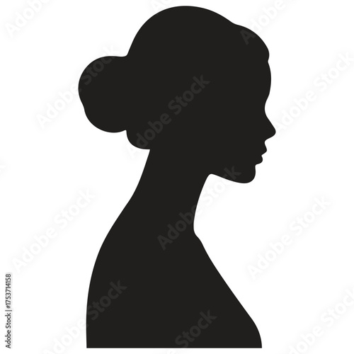 Elegant woman profile silhouette portrait