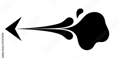 Morphing Arrow to Organic Liquid Blob Flat Vector Graphic	