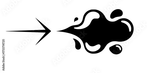 Morphing Arrow to Organic Liquid Blob Flat Vector Graphic	