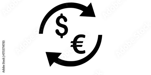 Currency Exchange Arrows Flat Vector Finance Icon	