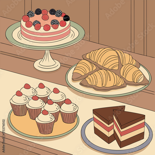 A hyper realistic festive dessert photograph showcasing vibrant colors and intricate details perfect for celebratory occasions and culinary themes