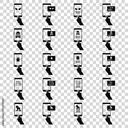 Malware icon set