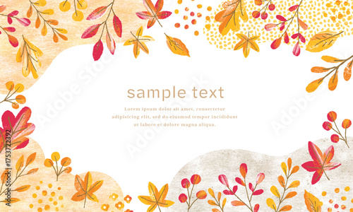 秋の紅葉のベクターイラストフレーム