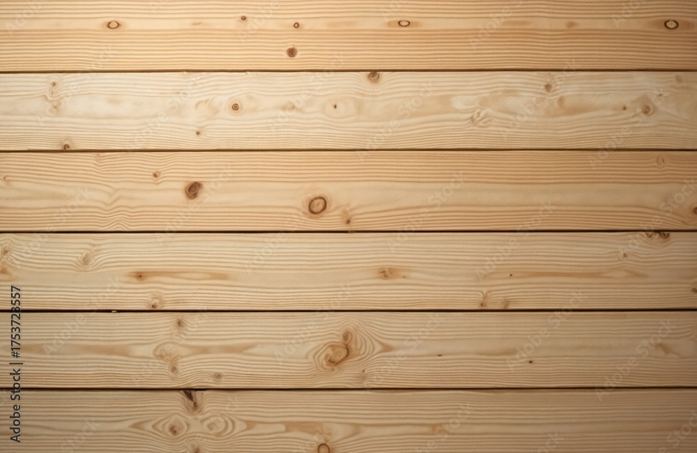 Fototapeta premium Wooden planks background. Light brown wood texture. Horizontal structure with knots and natural patterns. Rustic boards for home decor. Natural wood material for construction