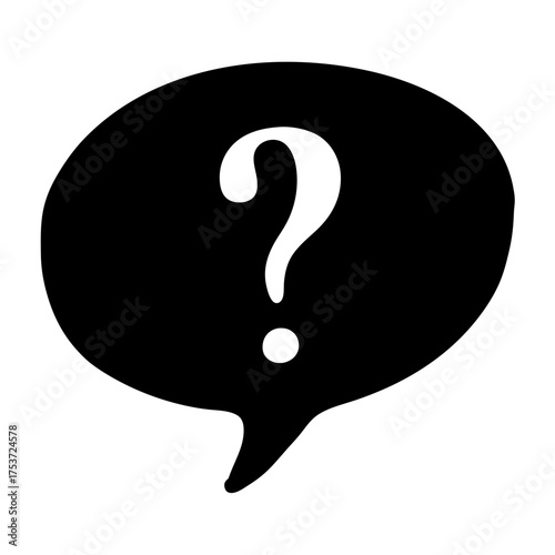 Question mark in a speech bubble asking a complicated or difficult question