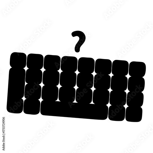 Keyboard layout with a question mark, symbolizing the uncertainties of technology