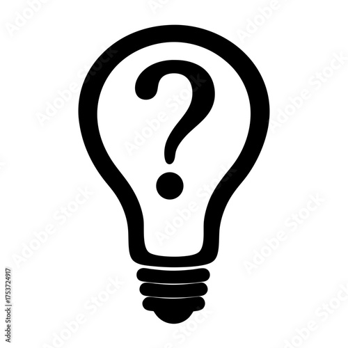 Question mark lightbulb representing ideas, concepts, problem solving, and critical thinking