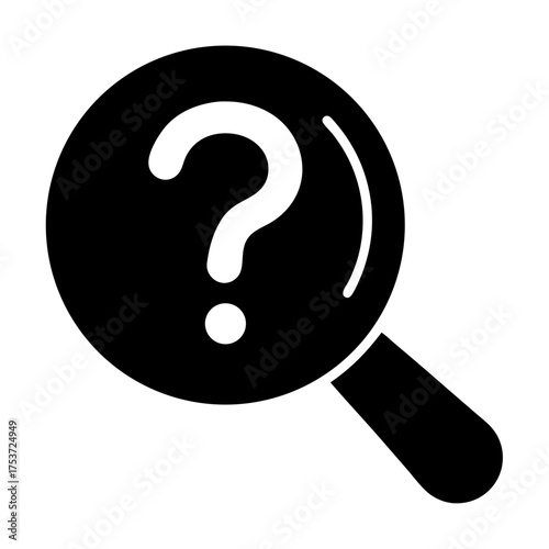 Question Mark Under Magnifying Glass Seeking Answers and Exploring Knowledge