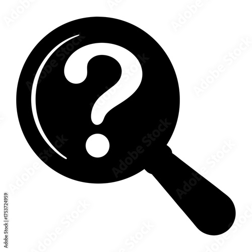 A magnified question mark presents uncertainty and the need to seek answers