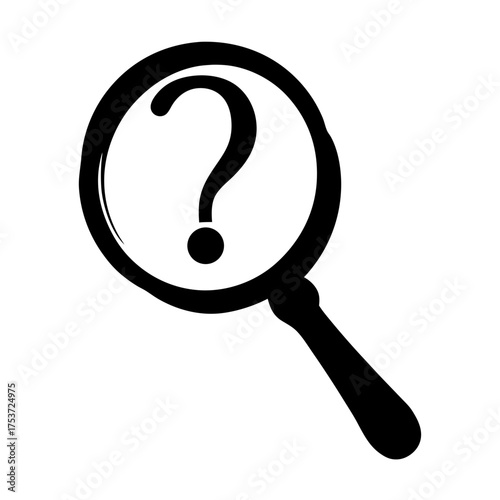 The Magnifying Glass with the Question Mark Symbol in a Black Silhouette