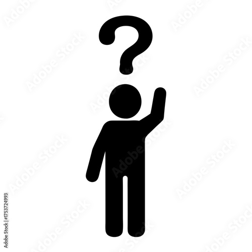 Silhouette of a person with a question mark over their head wondering