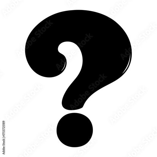 Bold black and white question mark illustration of uncertainty and curiosity