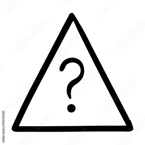 Uncertainty ahead A triangle outlined question mark symbolizing doubt and inquiry
