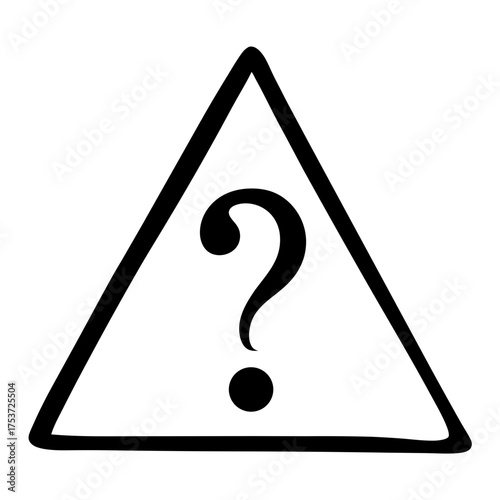 Black question mark inside a triangle indicating uncertainty or query