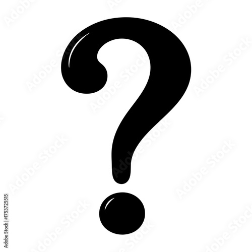 Stylized black question mark on a white background representing uncertainty