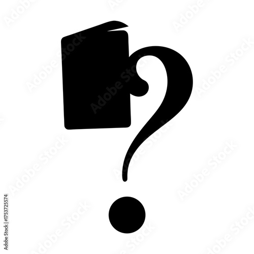 The ambiguity of knowledge presented as a book with a question mark
