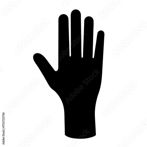 Black silhouette of an open hand showing the palm with fingers extended