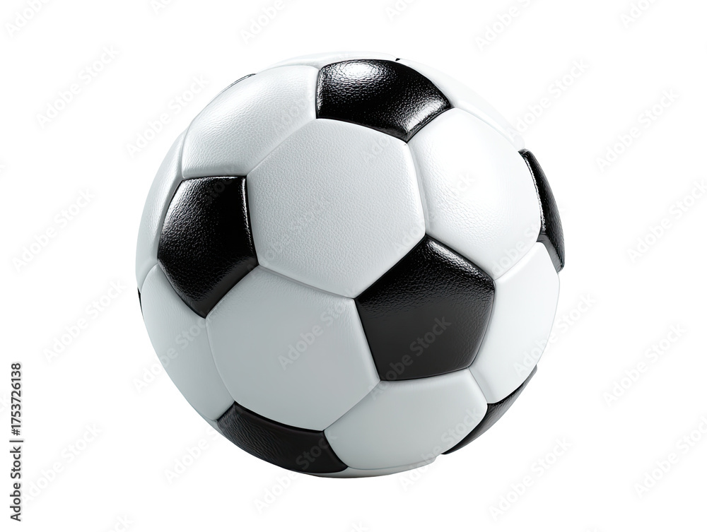 Naklejka premium Soccer ball, white and black panels