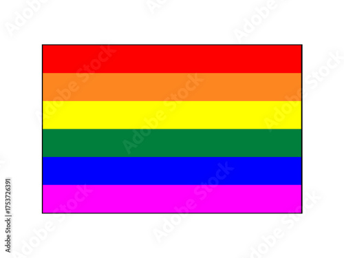 Rainbow flag blowing in the wind, gay pride, LGBT symbol waving banner