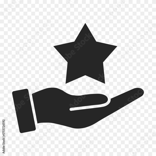 hand hold star flat icon