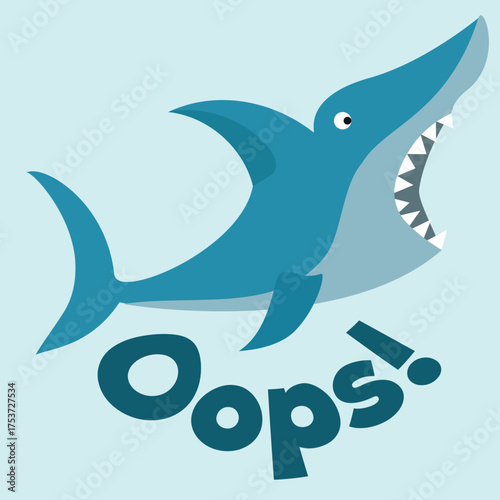 Shark print for children is design. Vector illustration