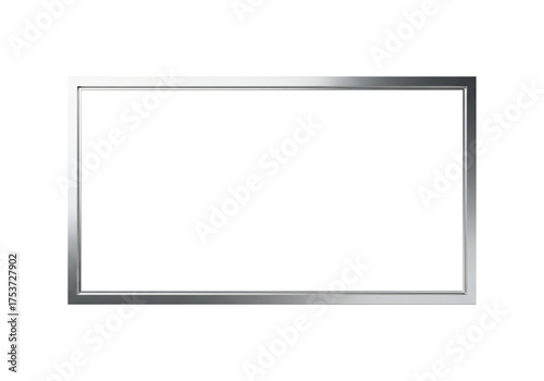Sleek silver metal marquee frame with a brushed aluminum finish, providing a modern blank light box for advertising content