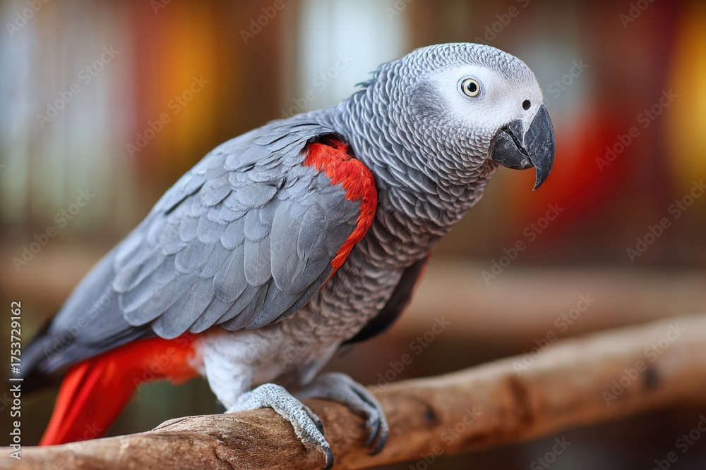 Fototapeta premium African Parrot Perched sitting on a tree branch