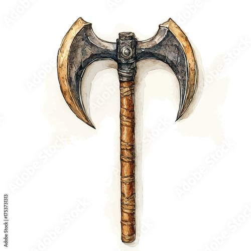 Crowbar, watercolor vector, isolated on a white background.