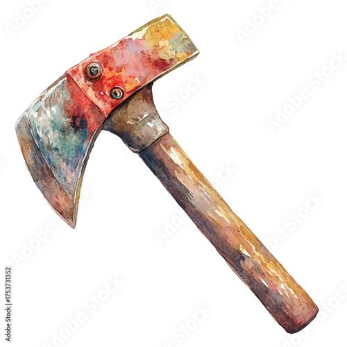 Crowbar, watercolor clipart vector, isolated on a white background.