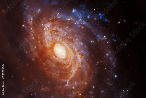 Fototapeta Naklejka Na Ścianę i Meble -  Red cosmic nebula. Elements of this image furnished by NASA