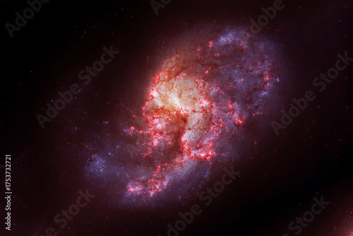 Fototapeta Naklejka Na Ścianę i Meble -  Red cosmic nebula. Elements of this image furnished by NASA