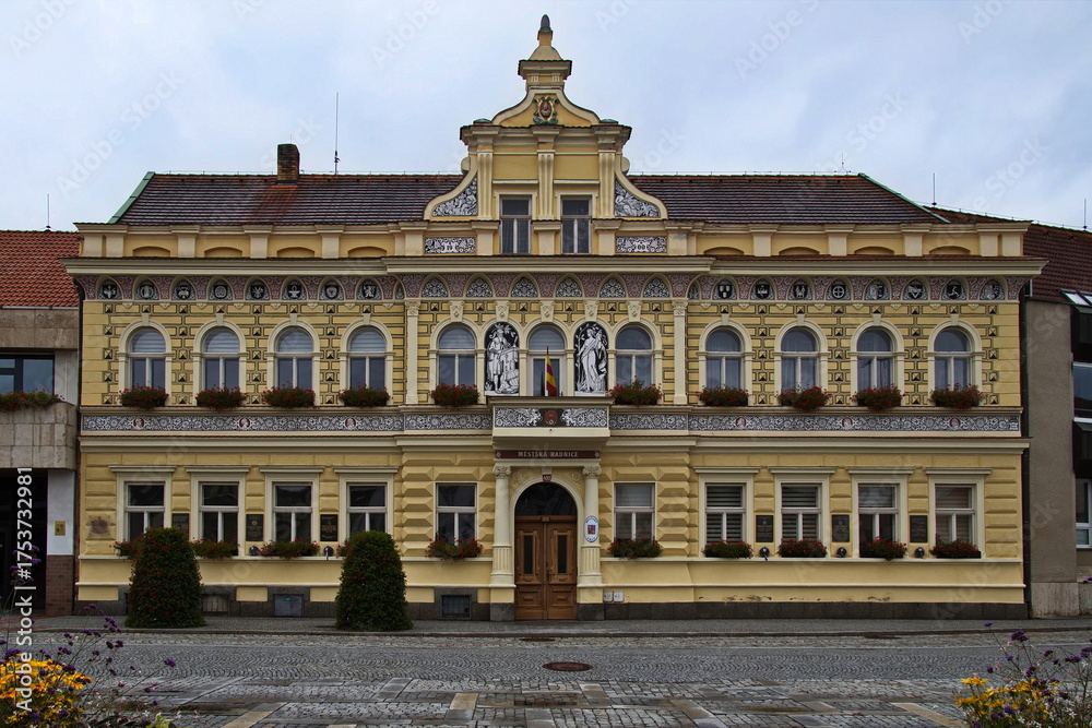 Obraz premium Town hall in Milevsko, Písek District, South Bohemian Region, Czech Republic, Europe