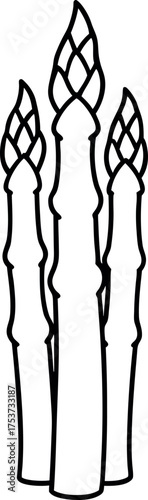black and white asparagus stalks clip art preview