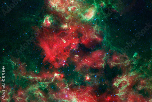 Fototapeta Naklejka Na Ścianę i Meble -  Red cosmic nebula. Elements of this image furnished by NASA