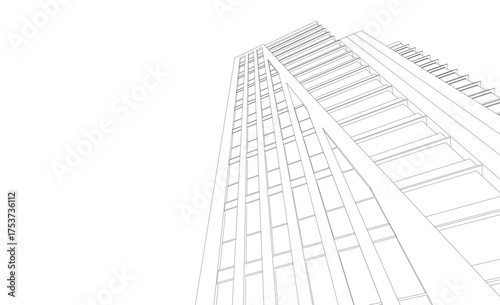 abstract architecture vector 3d illustration	
