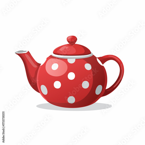 Hübsche Teekanne in rot