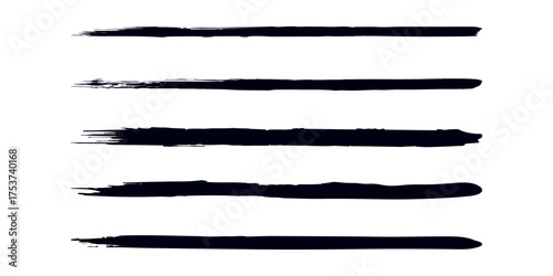 Line underline. Set strike lines black color isolated on white background. Pen stripe brush strokes. Patch pencil strips. Marker collection design. Eps 10