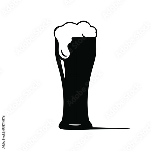 Beer Glass Icon Foam Drink Silhouette Clipart