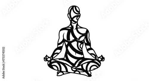 Serene figure meditating in a peaceful lotus pose, embodying mindfulness and inner calm.