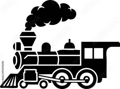 Vintage steam train billowing smoke, powerful locomotive transporting cargo on iconic railway tracks, evoking nostalgia and industrial heritage for travel and history projects.