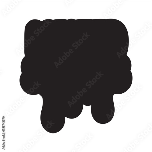 Stylized melting fluid blob silhouette vector graphic design. Abstract dripping liquid shape illustration element