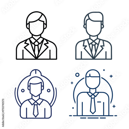 business people icons set