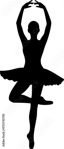 Graceful ballerina poised mid pirouette showcasing elegant form and artistic movement in a classic dance pose