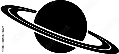 Striking silhouette of Saturn with iconic rings, a symbol of cosmic wonder and scientific exploration, perfect for educational or futuristic themes