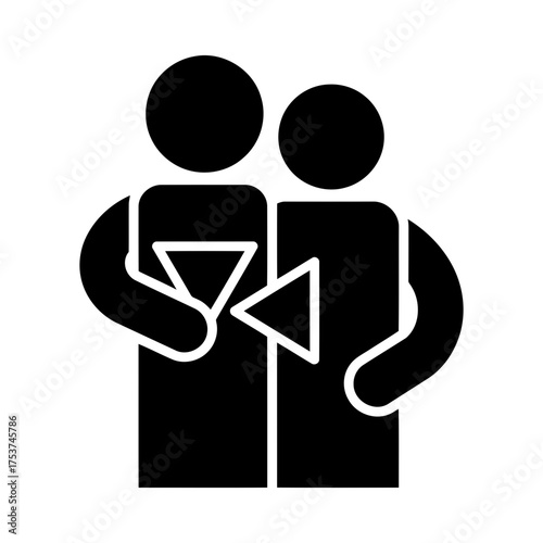 Couples hugging vector art of two people toasting with cocktail