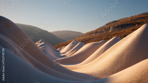 Fototapeta Naklejka Na Ścianę i Meble -  Stunning sand dunes under soft morning light in an arid environment