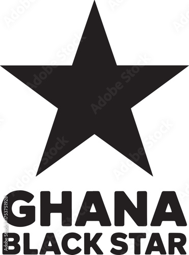Ghana Black Star Vector Logo Emblem African Nation Football Team Symbol Typography