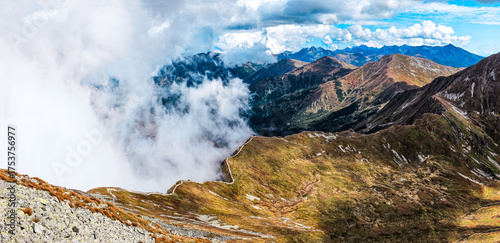 Fototapeta Naklejka Na Ścianę i Meble -  View from Starorobocianski Wierch Mountain - Western Tatras - Poland